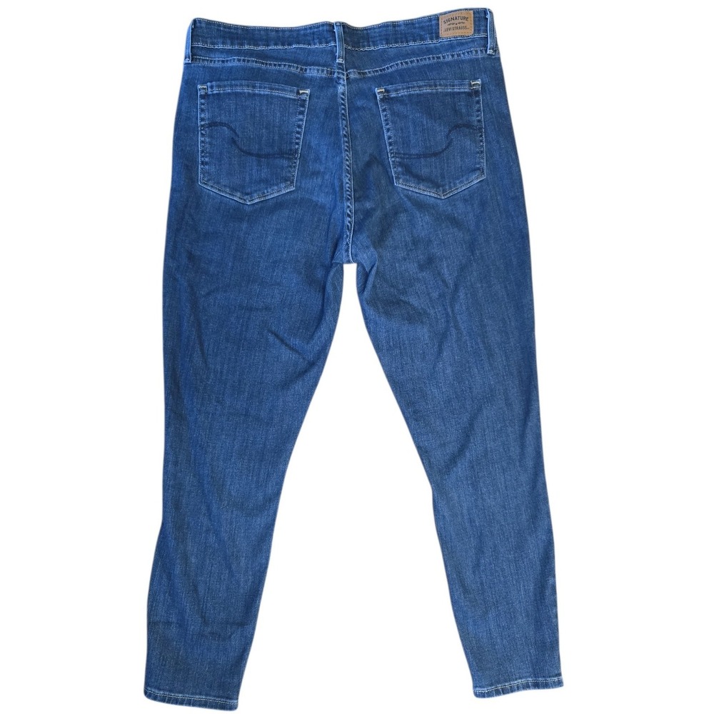 Levi's Signature Womens 16 Mid Rise‎ Skinny Crop Jeans Stretch 33x25 Blue Denim